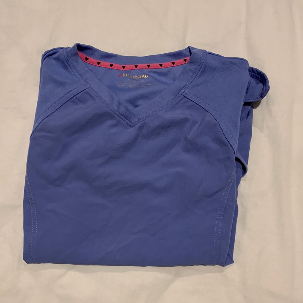 Heart soul ceil blue scrub top